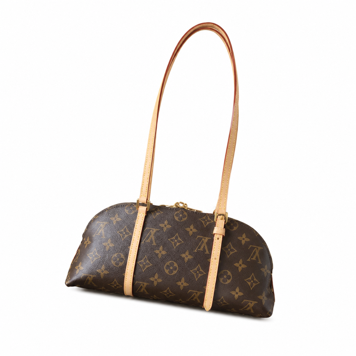 Louis Vuitton Marelle Shoulder Bag Monogram Canvas Crescent Shape with Vachetta Leather Strap