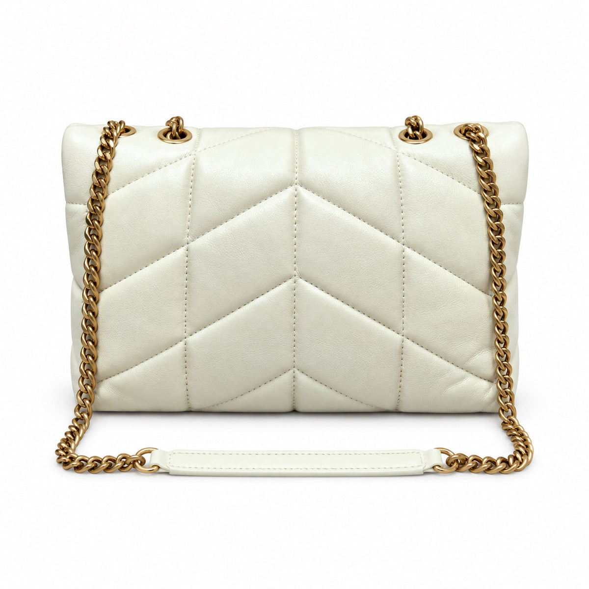 Saint Laurent YSL Loulou Puffer Bag – Cream Gold