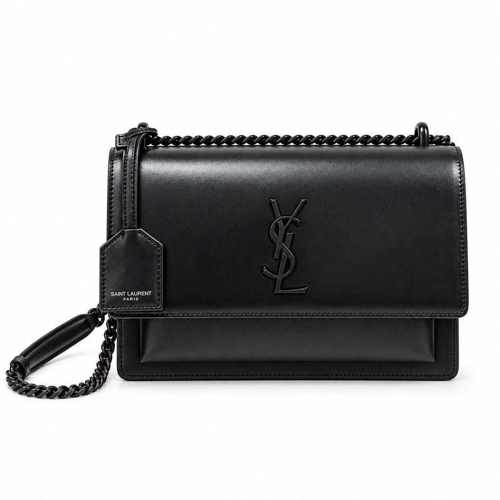 YSL Sunset Medium Bag All Black