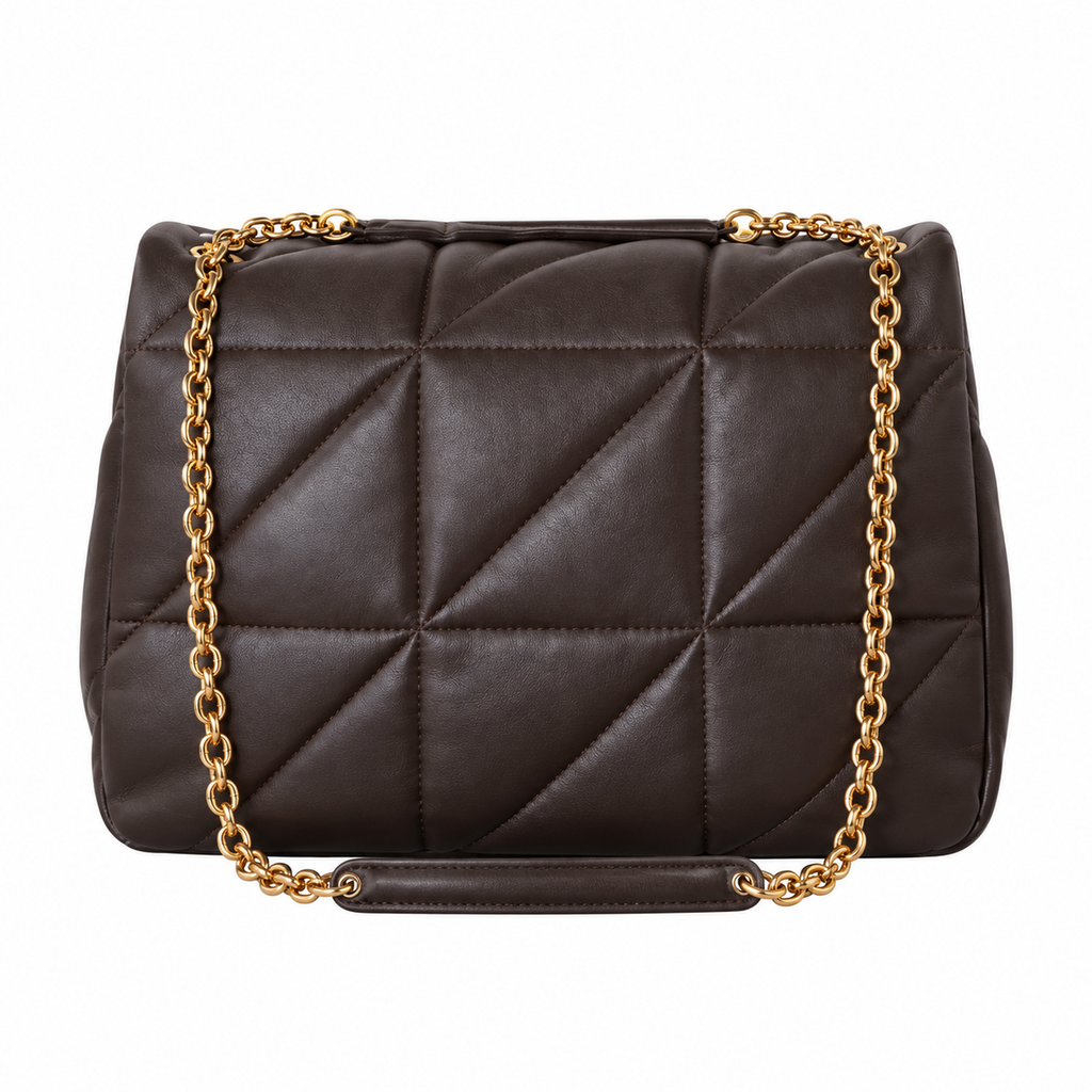 Saint Laurent YSL Jamie Top Handle Bag – Dark Brown Quilted
