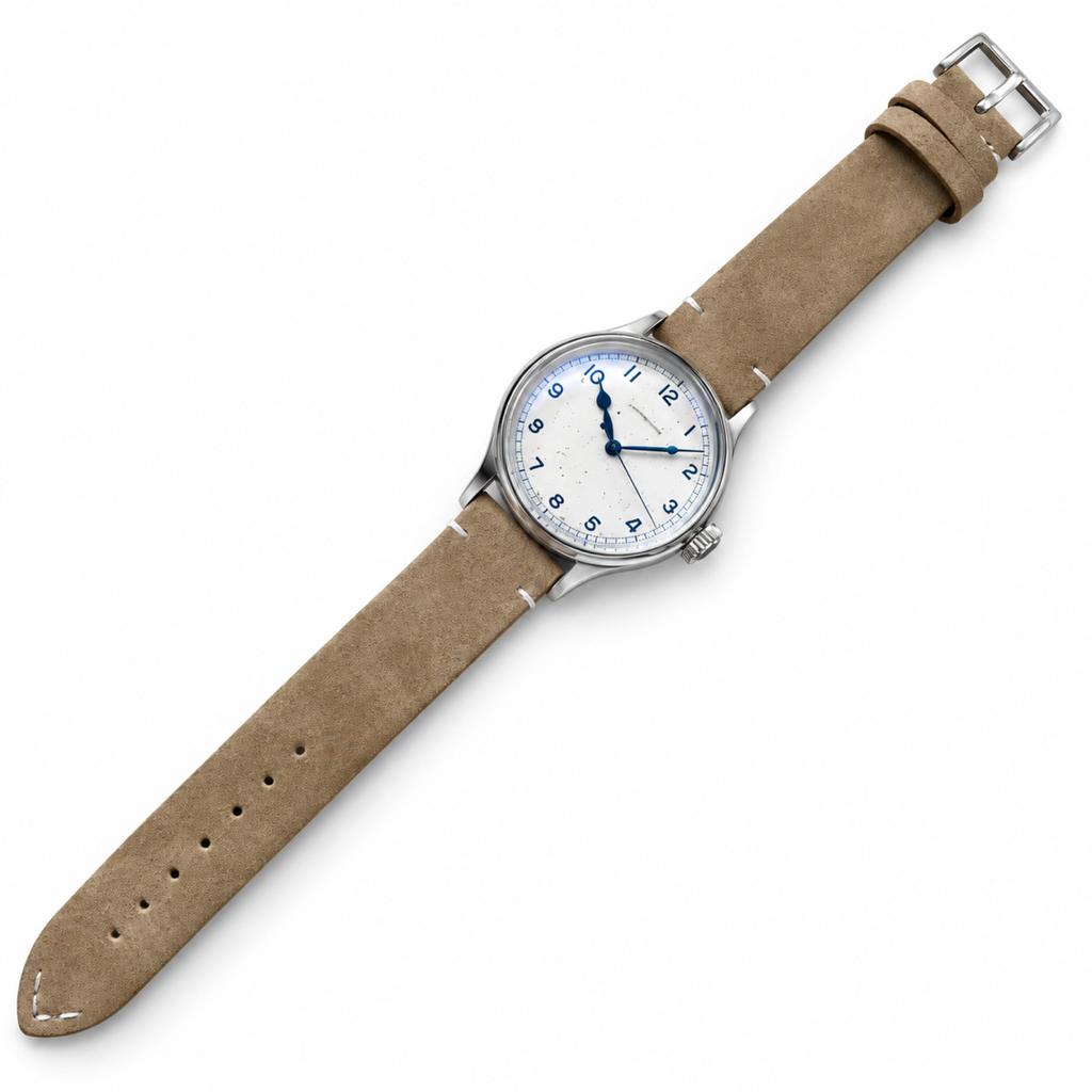 Longines Heritage Military Watch – Swiss Automatic, Ivory Speckled Dial & Sand Leather Strap