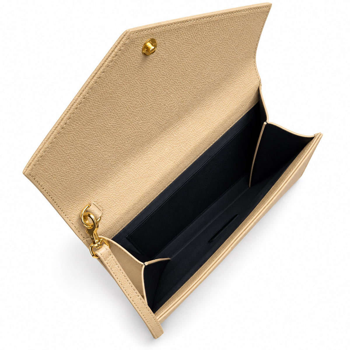 YSL Saint Laurent Envelope Clutch in Beige Quilted Leather