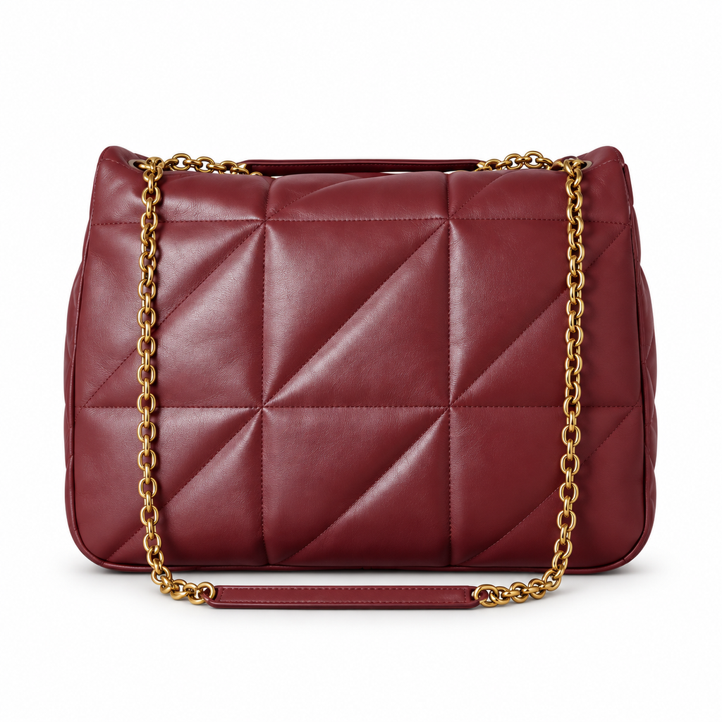 Saint Laurent YSL Jamie Chain Bag – Burgundy Quilted Leather