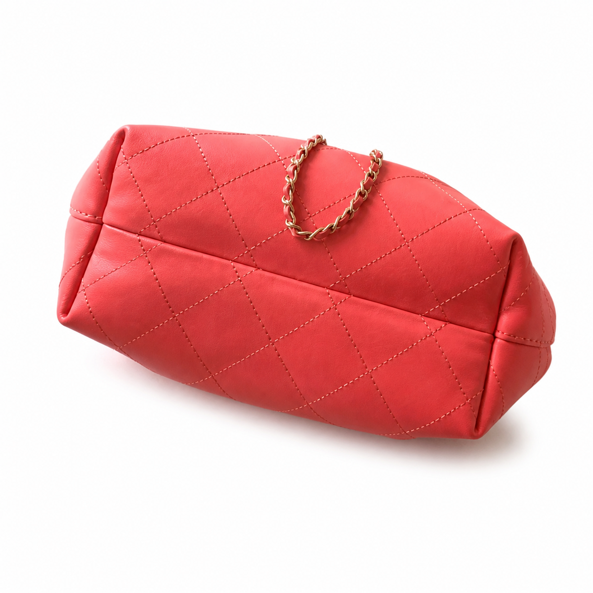 Chanel Quilted Leather Curved Shoulder Satchel Bag