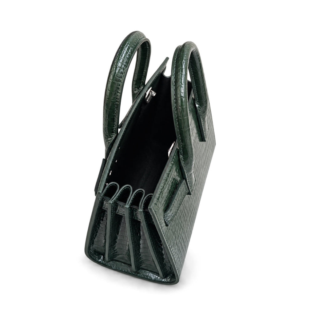 YSL Sac de Jour Small Bag – Forest Green Croc-Embossed