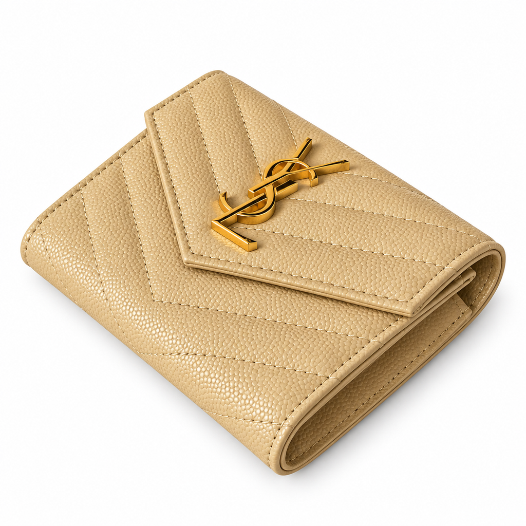 YSL Saint Laurent Monogramme Small Wallet – Butter