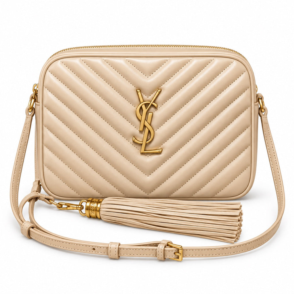 Saint Laurent YSL Lou Camera Bag – Powder Beige Gold