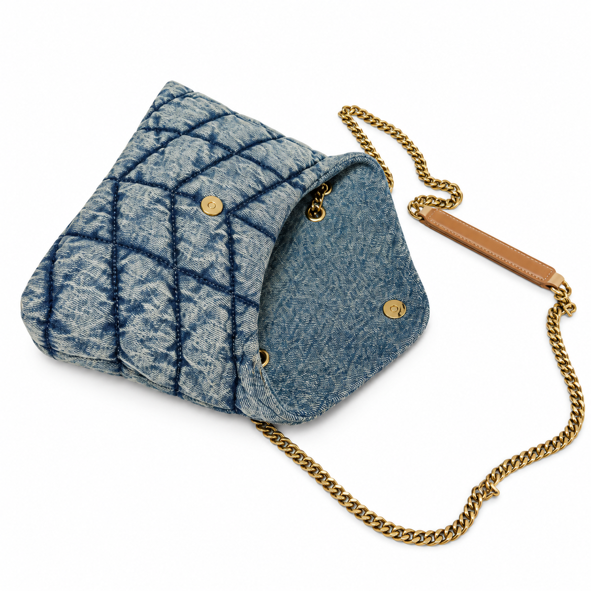 YSL Loulou Puffer Denim Quilted Shoulder Bag