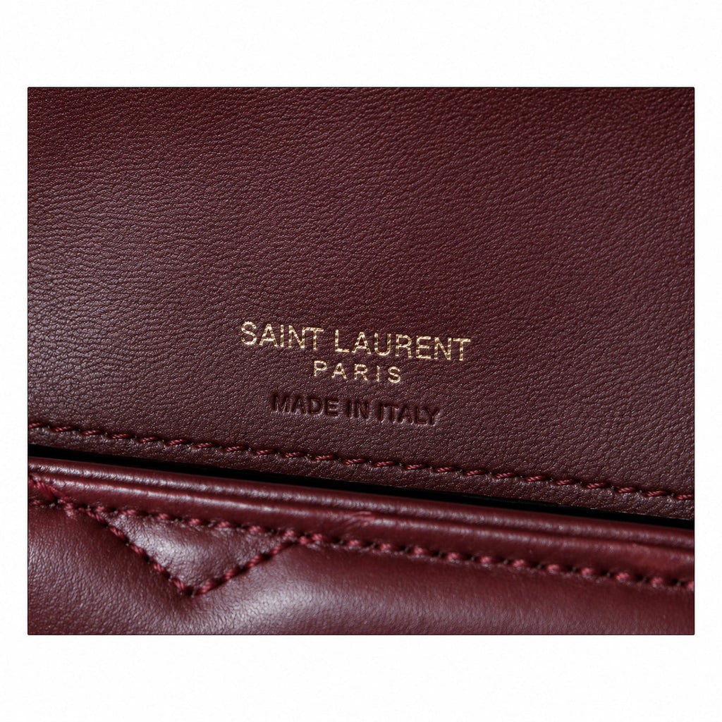 YSL Loulou Mini Chain Bag – Burgundy Quilted Leather