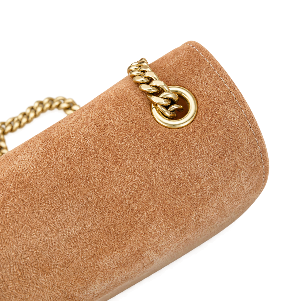 Saint Laurent YSL Kate Tassel Bag – Camel Suede Gold