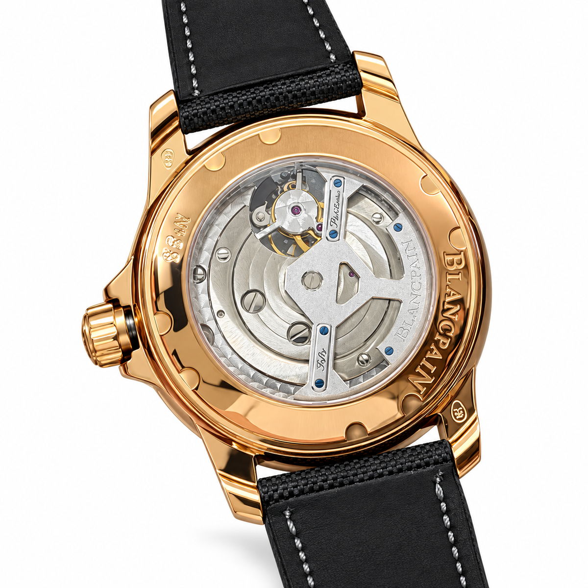 Blancpain Fifty Fathoms Tourbillon Rose Gold 300m Black Fabric Diver Watch