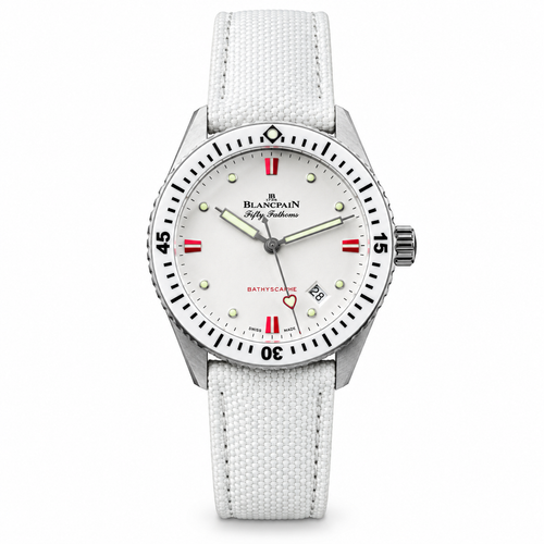 Blancpain Fifty Fathoms Bathyscaphe Heart White Dial Watch