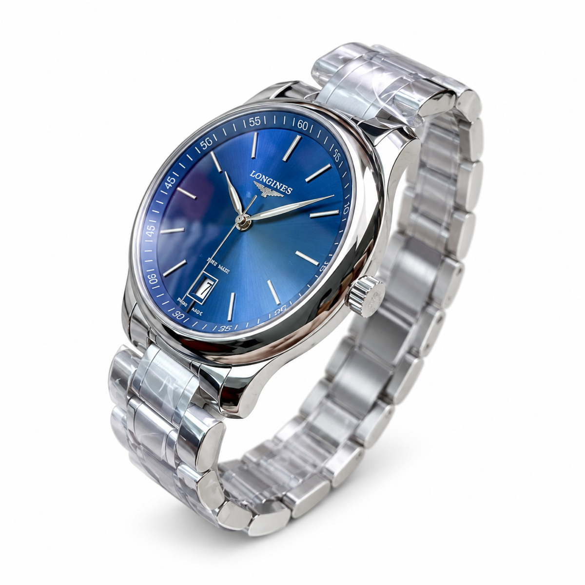 Longines Master Collection Blue Dial Date Steel Bracelet Automatic Watch