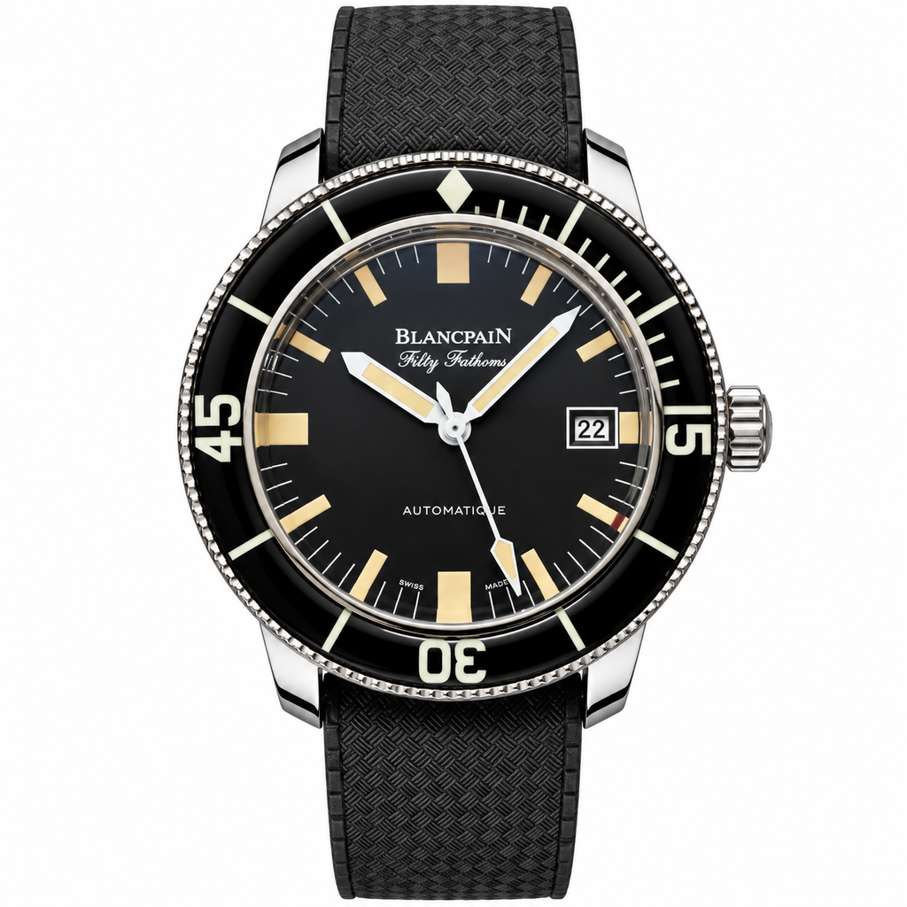 Blancpain Fifty Fathoms Barakuda Black Dial Vintage Rubber Diver Watch