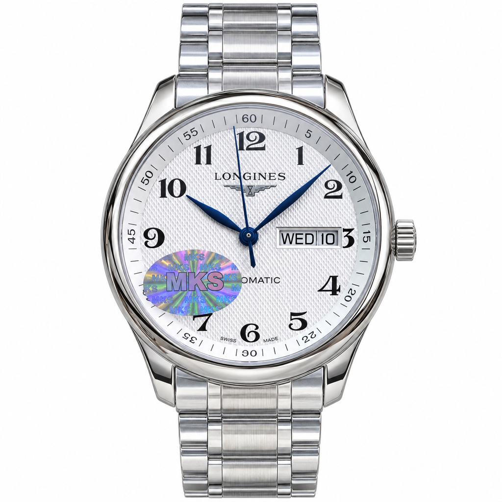 Longines Master Collection White Dial Day-Date Steel Bracelet Watch