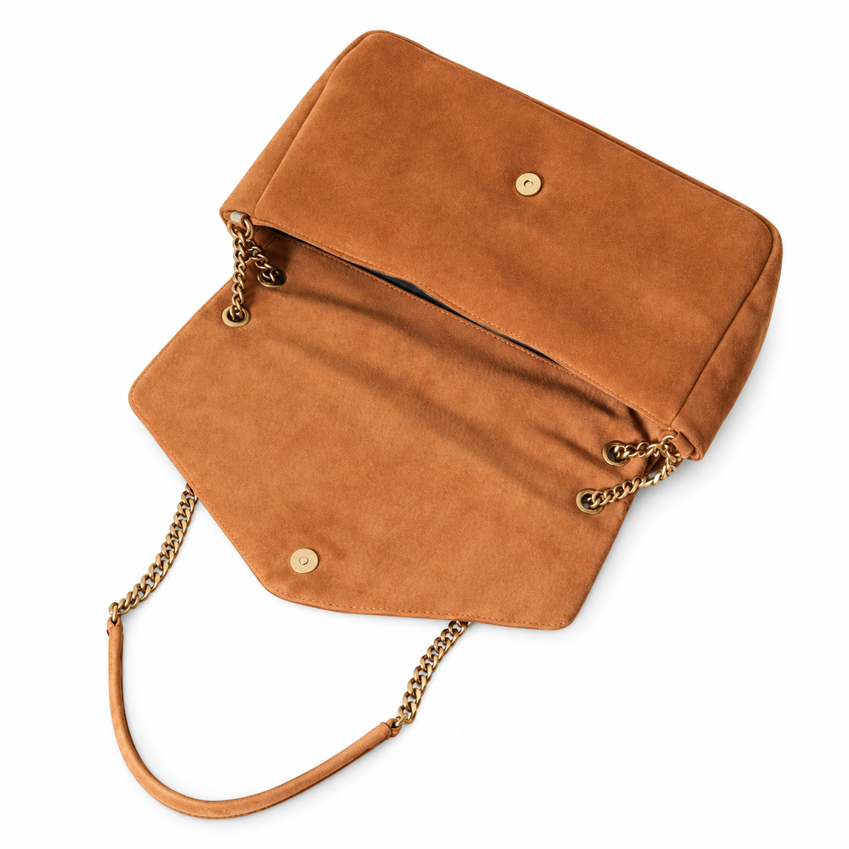 Saint Laurent YSL Calypso Chain Bag – Caramel Suede