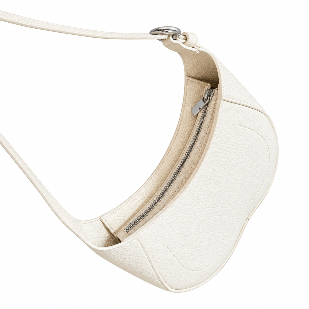 Burberry Ivory Muse Crescent Shoulder Bag