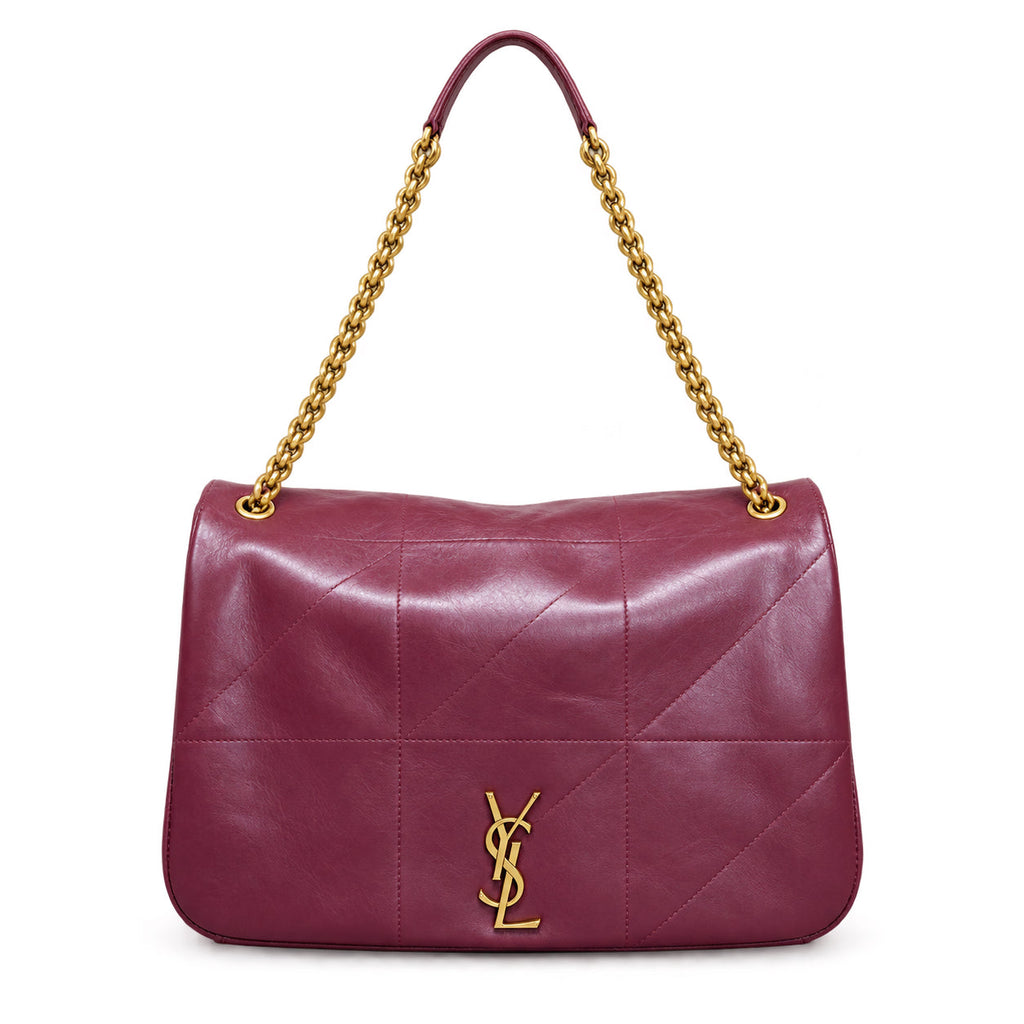 YSL Saint Laurent Jamie Large Quilted Chain Bag Burgundy
