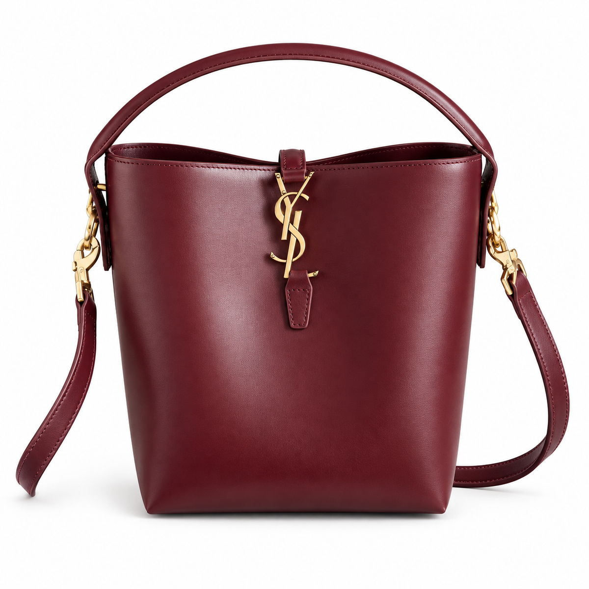 YSL Le 37 Large Bucket Bag – Burgundy Leather