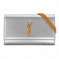 YSL Kate Chain Wallet Silver