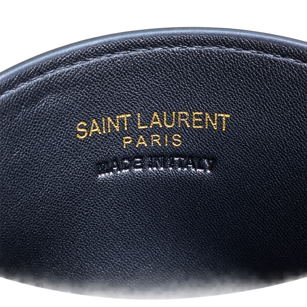 YSL Cassandre Card Holder – Black Grain Gold