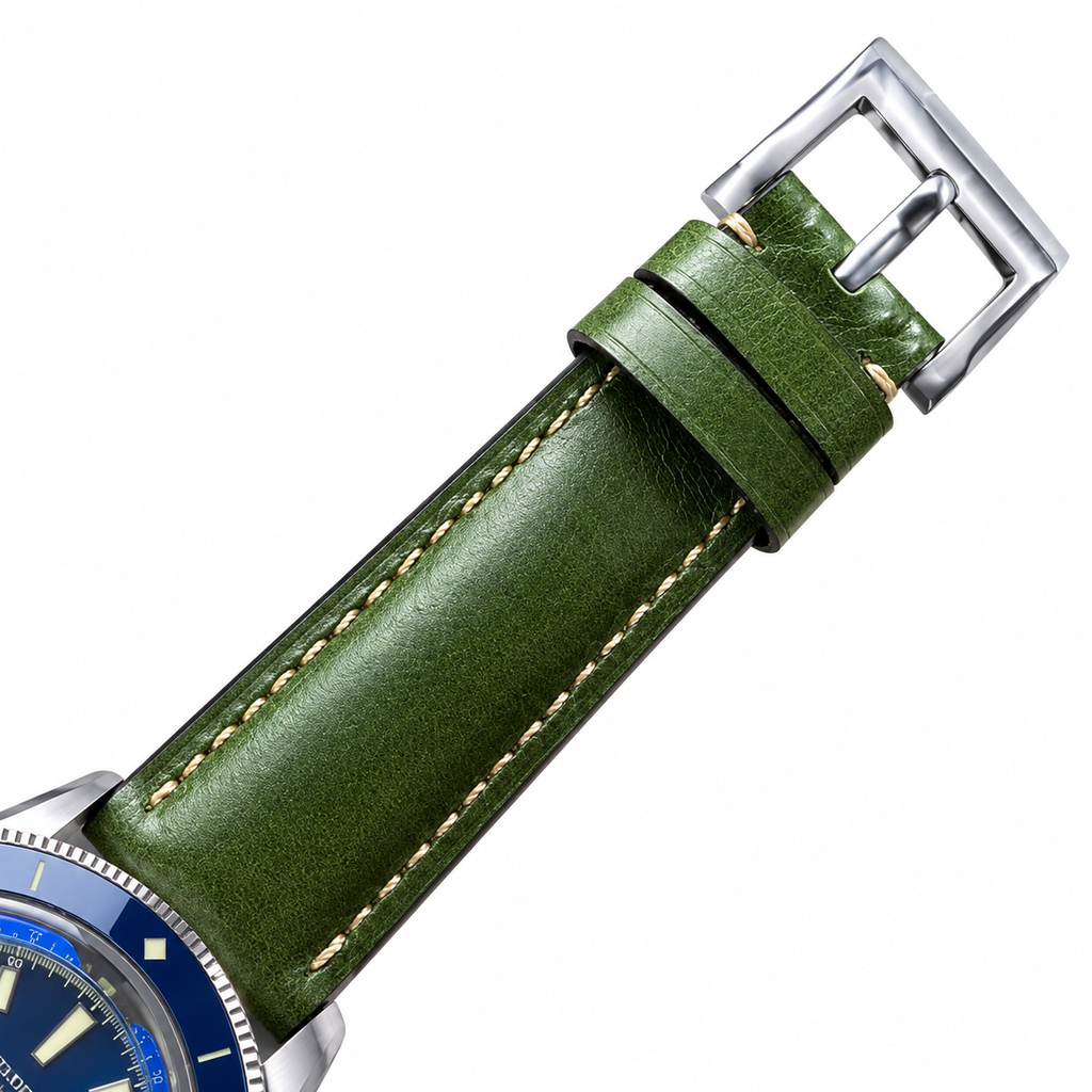 Blancpain Air Command Green Dial Flyback Chronograph Blue Ceramic Bezel Watch